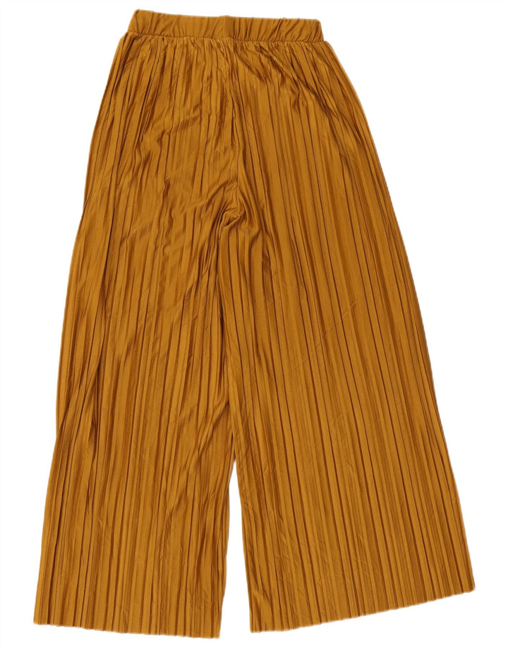 Pantaloni corti da donna Zara a gamba larga piccoli W26 L23 poliestere beige