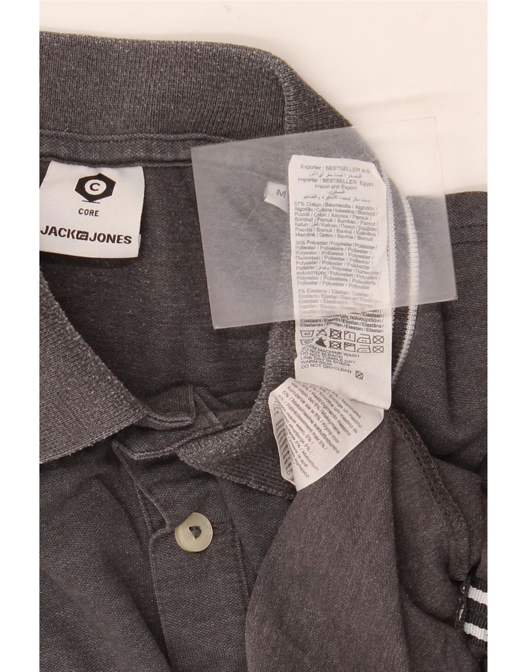 Polo da uomo Jack & Jones in cotone screziato grigio medio