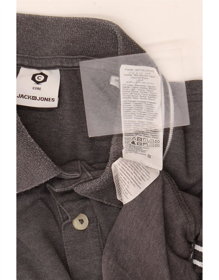 Polo da uomo Jack & Jones in cotone screziato grigio medio