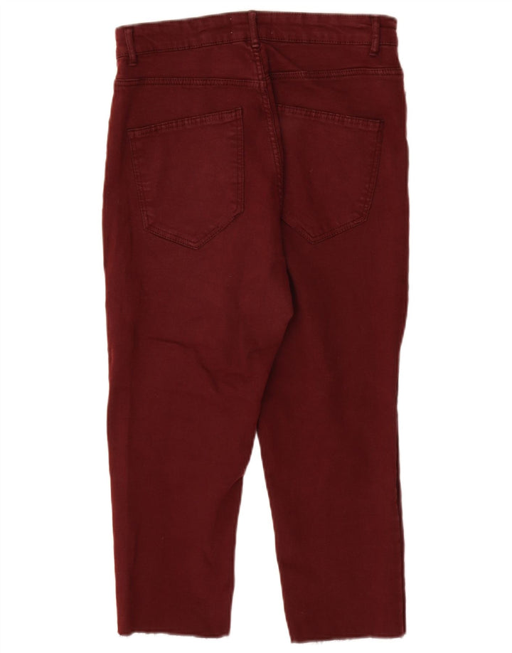 Jeans Capri da donna Zara EU 40 medio W30 L18 Borgogna