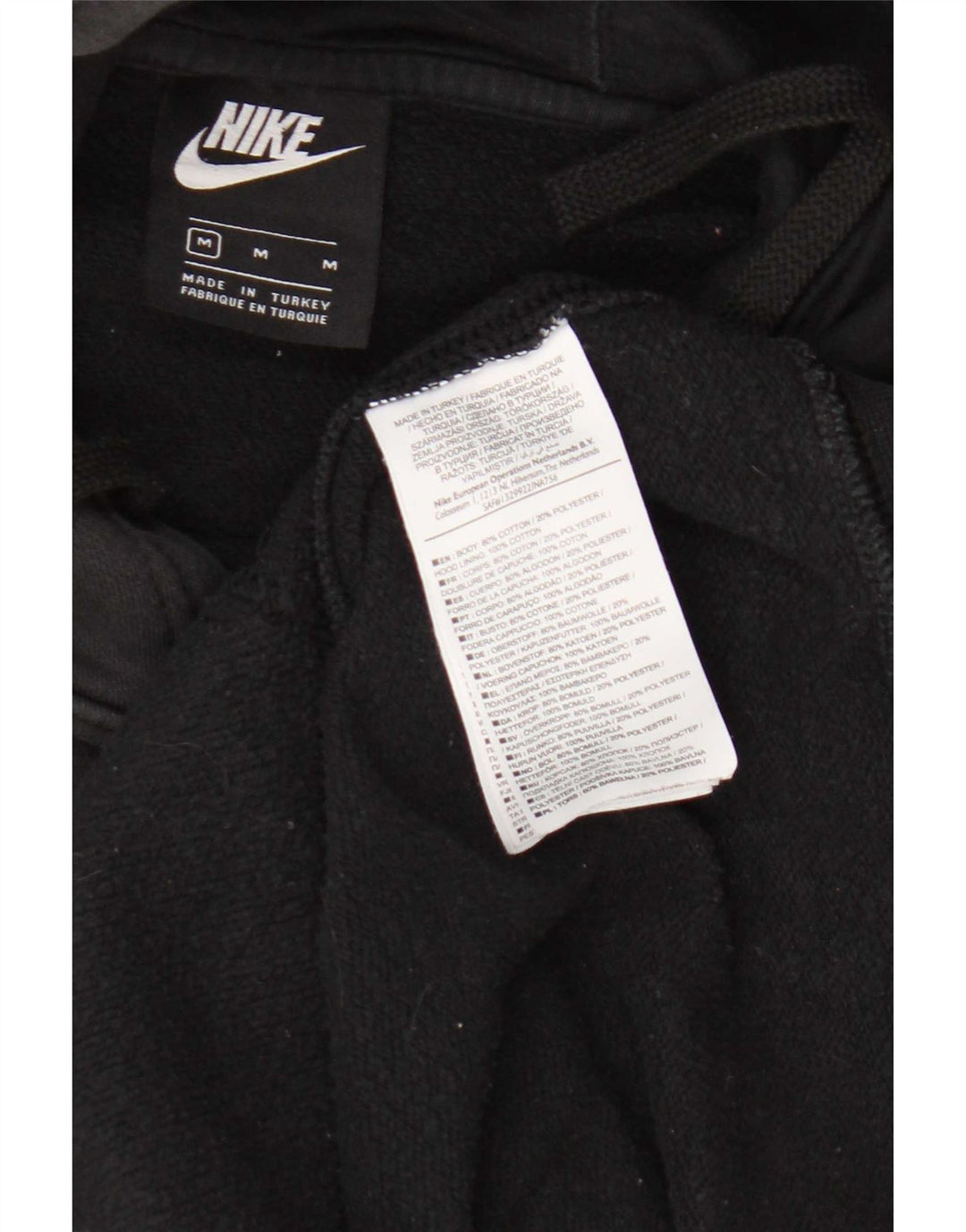Felpa con cappuccio grafica Nike da uomo in cotone nero medio