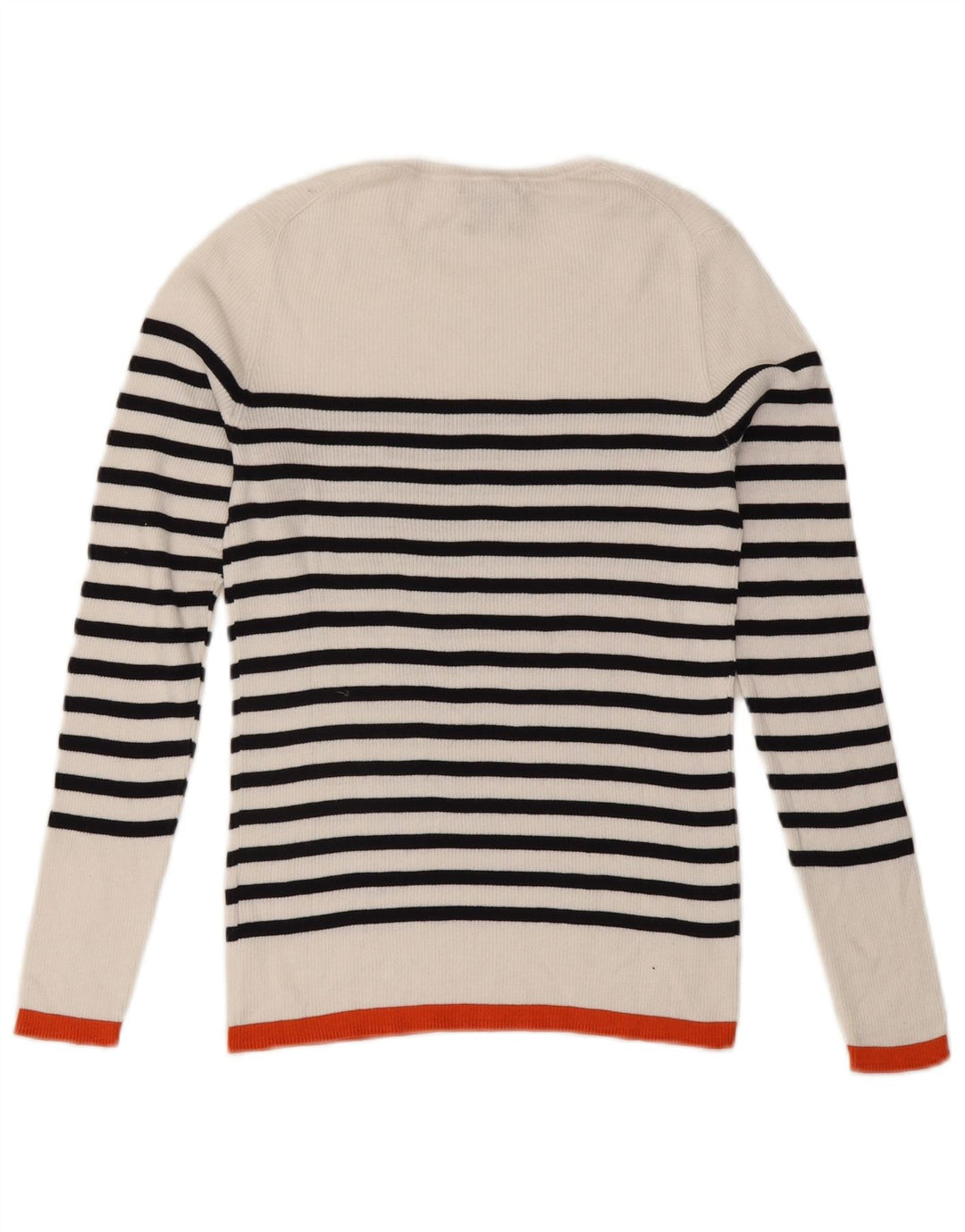Massimo Dutti Maglione da donna con scollo a barchetta UK 12 a righe bianche medie