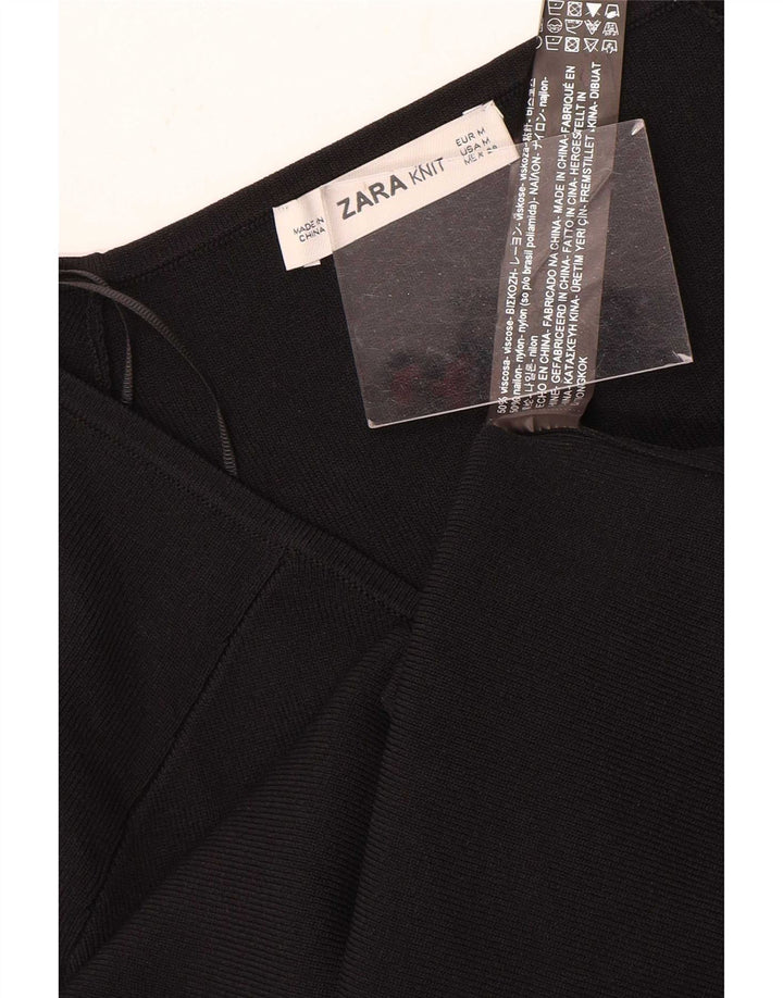 Top Zara da donna a maniche lunghe UK 12 viscosa nera media