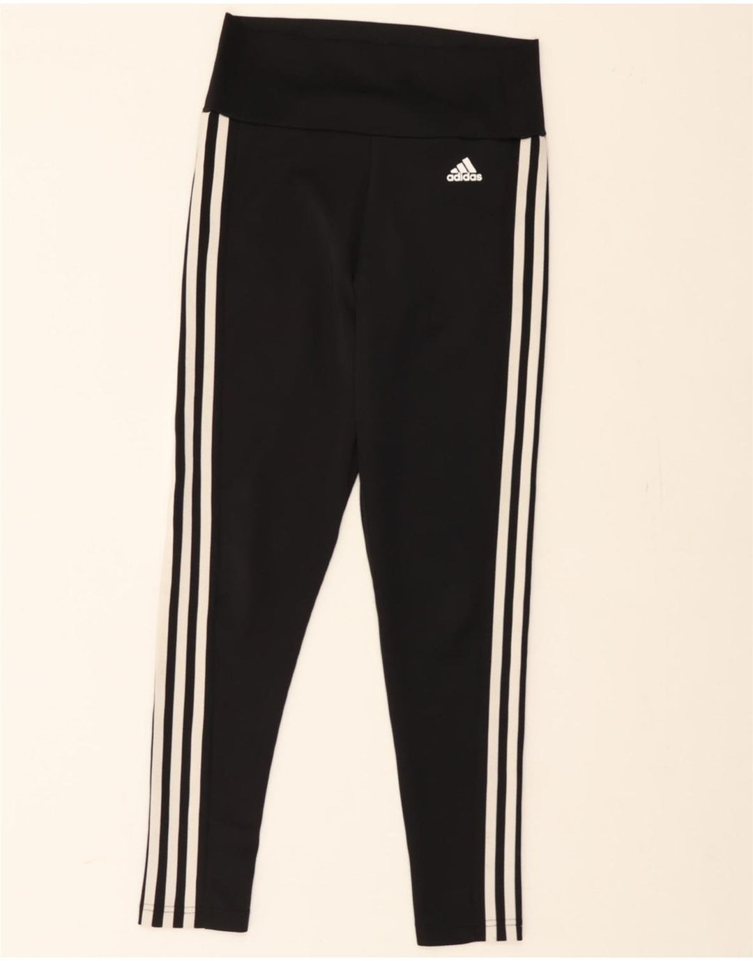 ADIDAS Womens Leggings UK 8/10 Small  Black Polyester Vintage Adidas and Second-Hand Adidas from Messina Hembry 