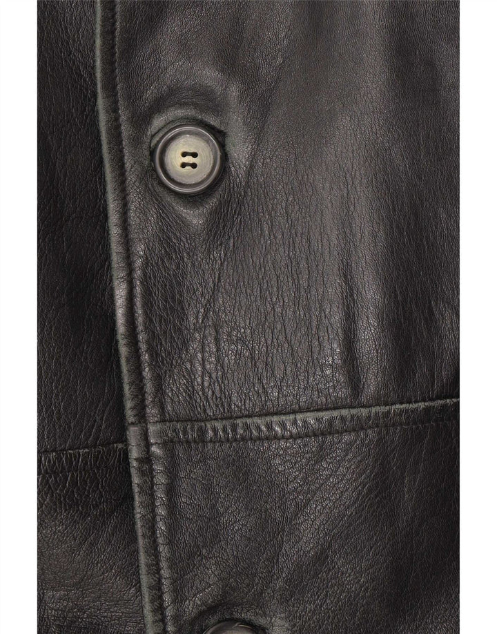 Giacca in pelle vintage da uomo IT 54 2XL Pelle nera