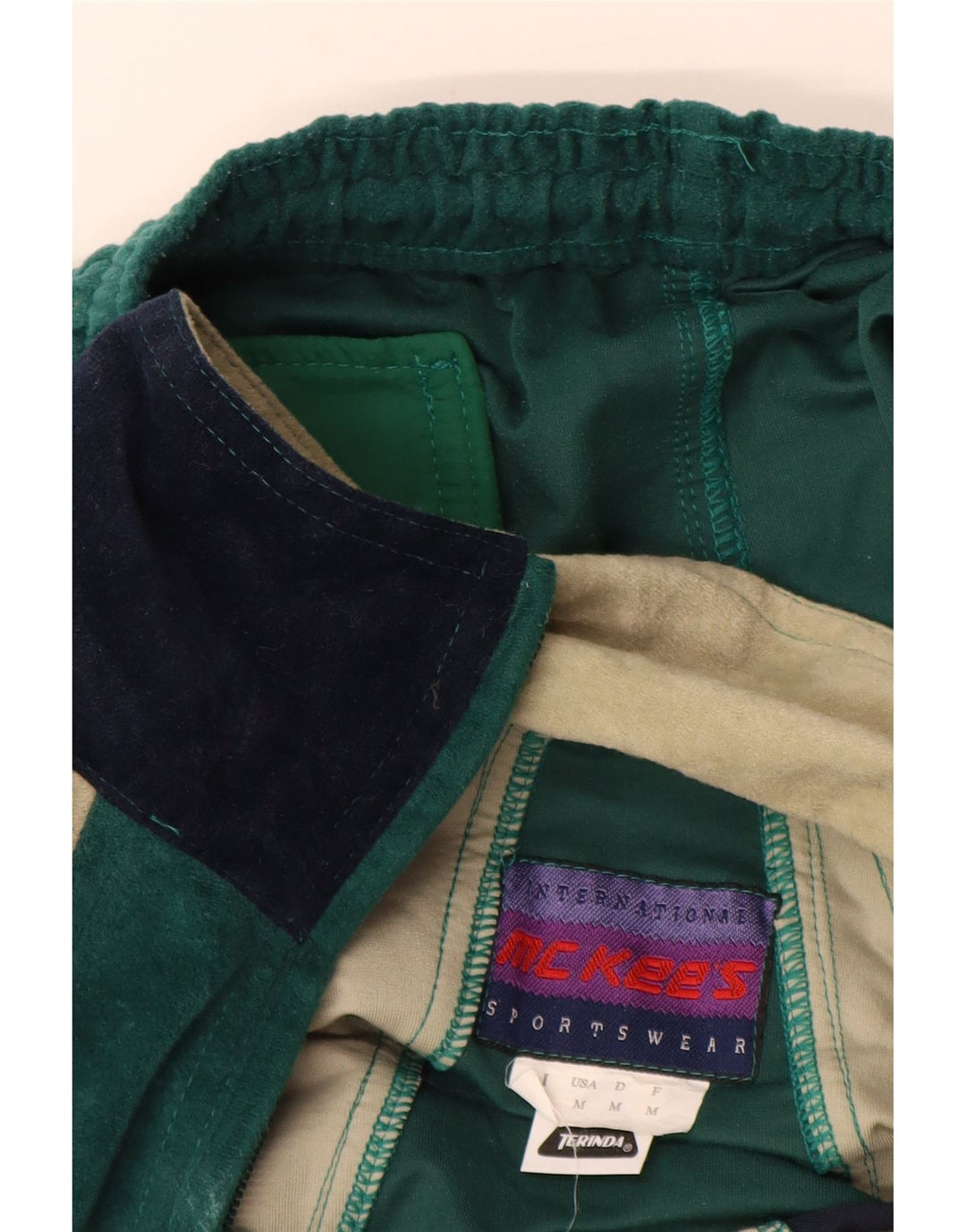 Tuta intera da uomo in velluto MC KEE'S Poliestere color block verde medio