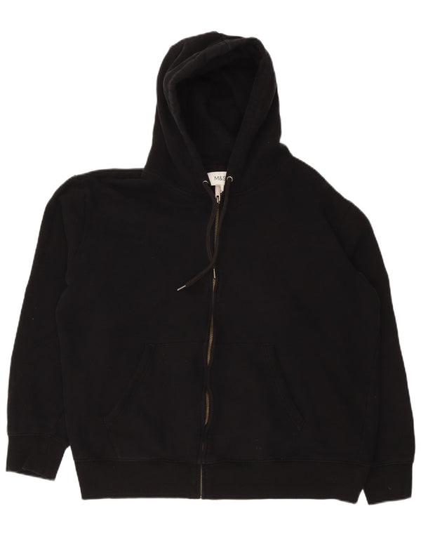 Maglione con cappuccio e zip da donna Marks & Spencer UK 18 XL cotone nero