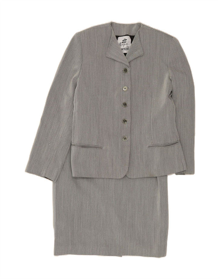 ANTICOLI Womens 2 Piece Skirt Set UK 12 Medium W28  Grey Herringbone Vintage ANTICOLI and Second-Hand ANTICOLI from Messina Hembry 