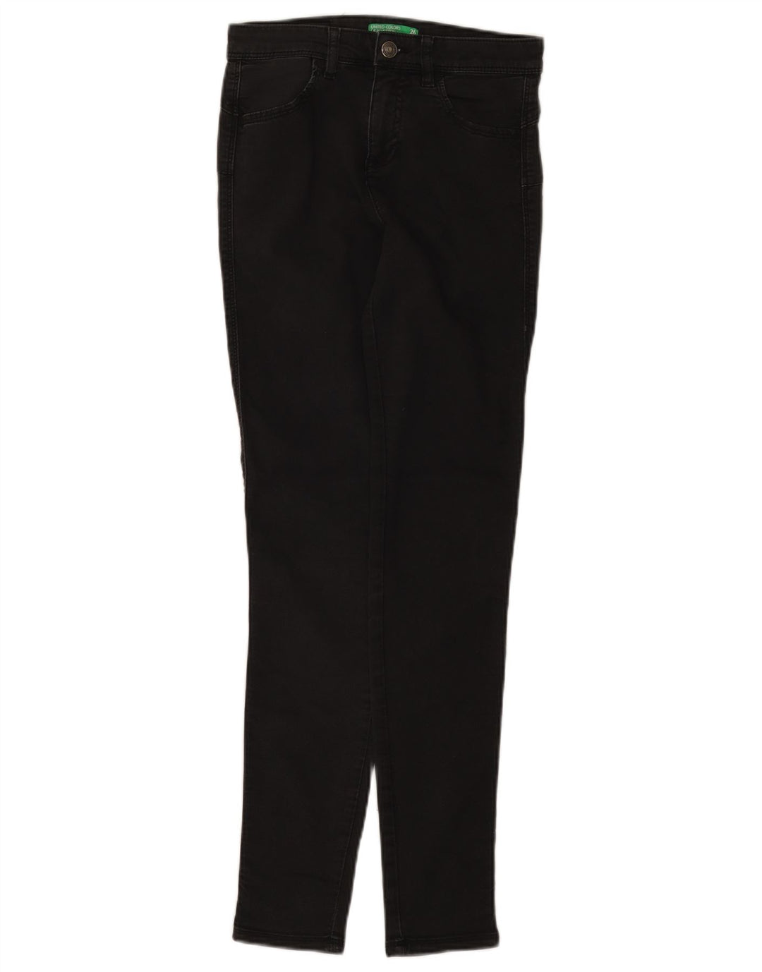 Jeans slim da donna Benetton W26 L29 cotone nero