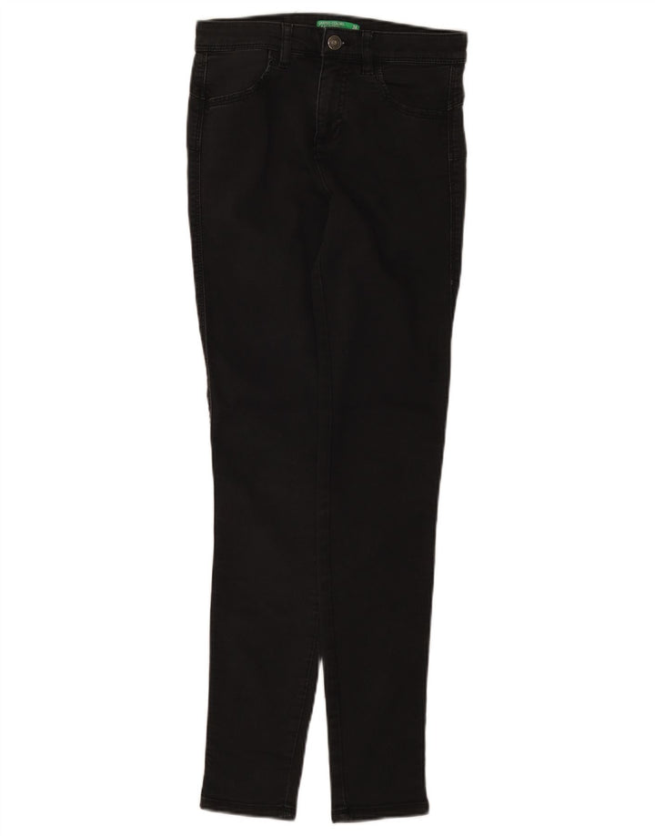 Jeans slim da donna Benetton W26 L29 cotone nero
