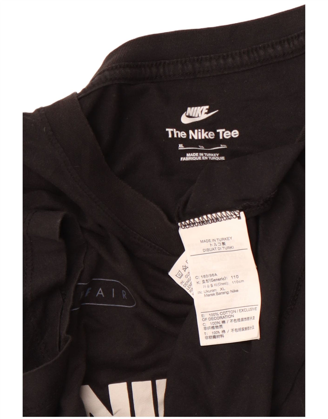 T-shirt grafica da uomo NIKE Top XL in cotone nero sportivo