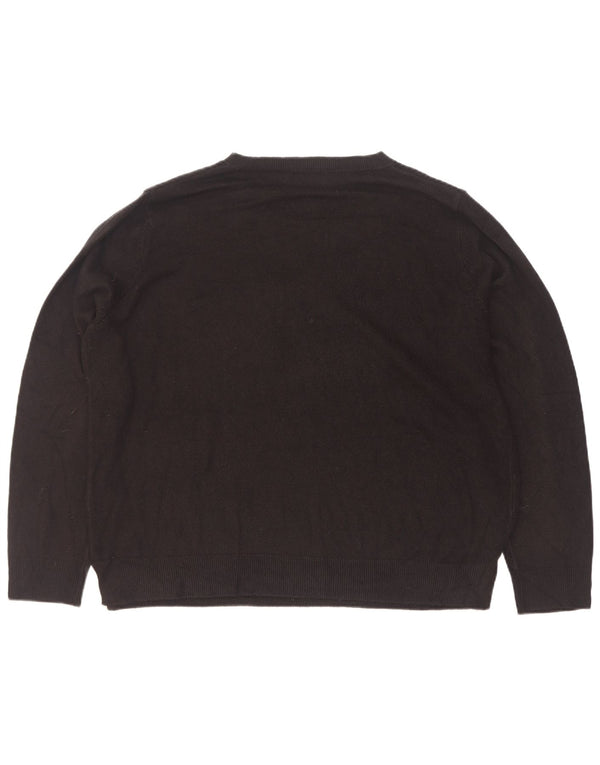 Maglione maglione girocollo da donna Marks & Spencer UK 22 2XL acrilico nero