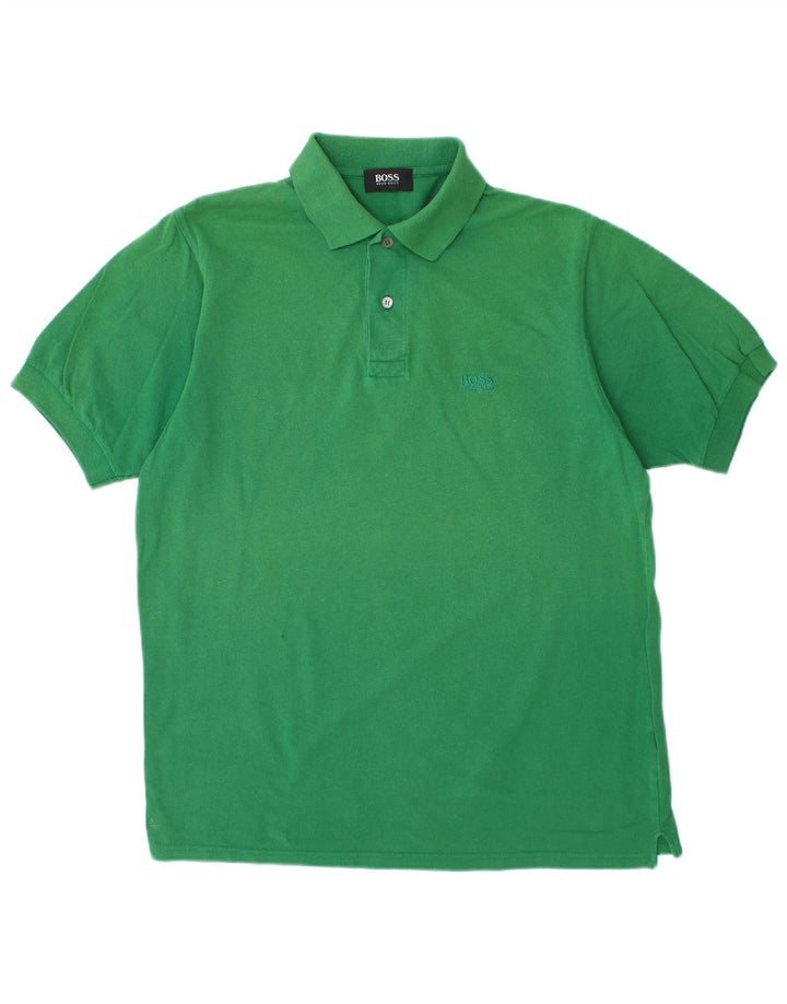 Polo da uomo HUGO BOSS in cotone verde medio