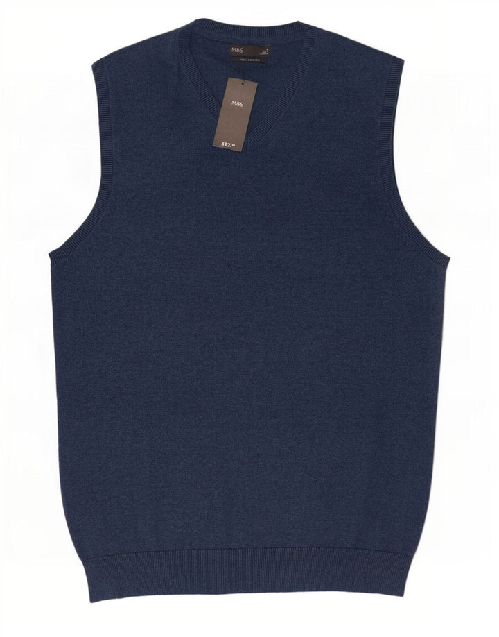 Canotta da uomo Marks & Spencer grande in cotone blu navy