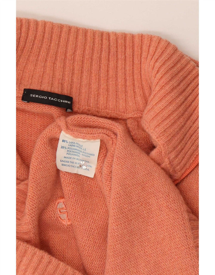 Maglione da uomo Sergio Tacchini con zip e collo in lana arancione medio