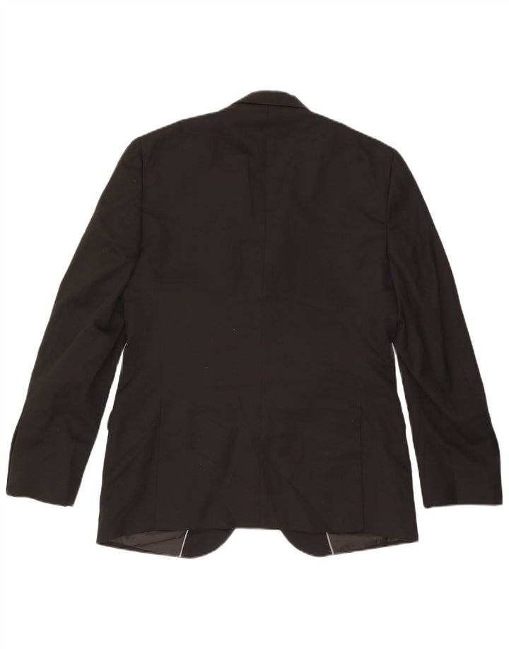Giacca blazer da uomo Marks & Spencer vestibilità regolare a 2 bottoni UK 38 media nera
