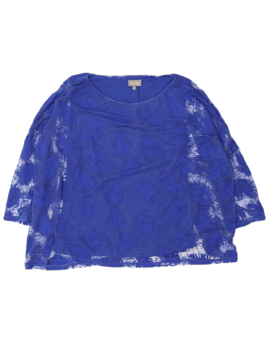 Phase Eight Top oversize da donna manica 3/4 UK 12 Blu medio floreale