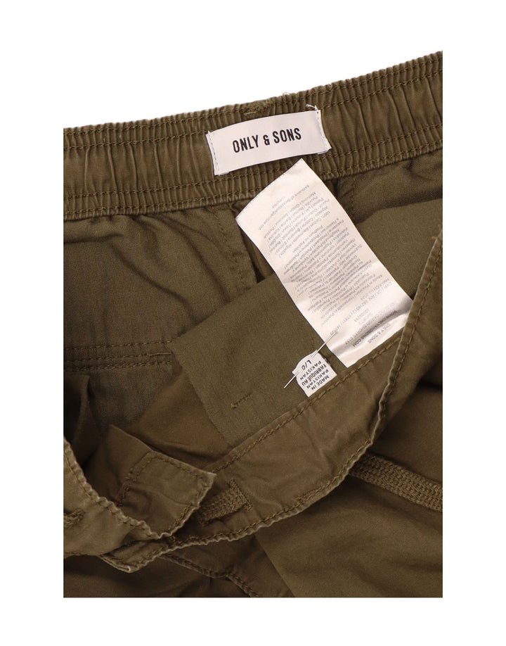 Only & Sons Pantaloncini cargo da uomo grandi W34 in cotone kaki