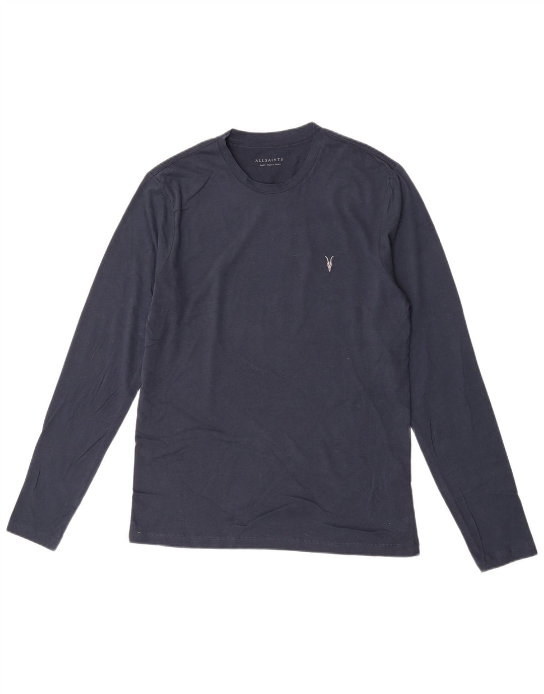 Maglia da uomo a maniche lunghe All Saints piccola in cotone blu navy