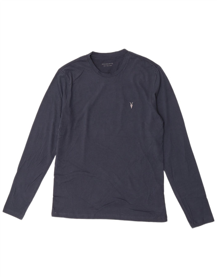 Maglia da uomo a maniche lunghe All Saints piccola in cotone blu navy