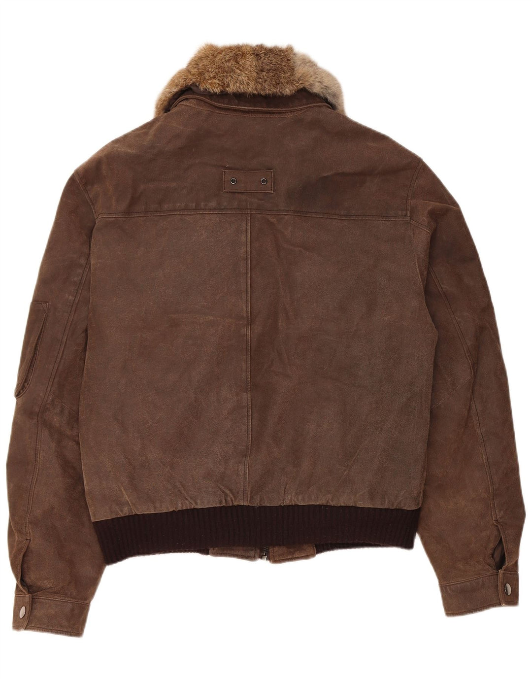 Giacca bomber scamosciata da uomo vintage EU 52 XL in pelle marrone