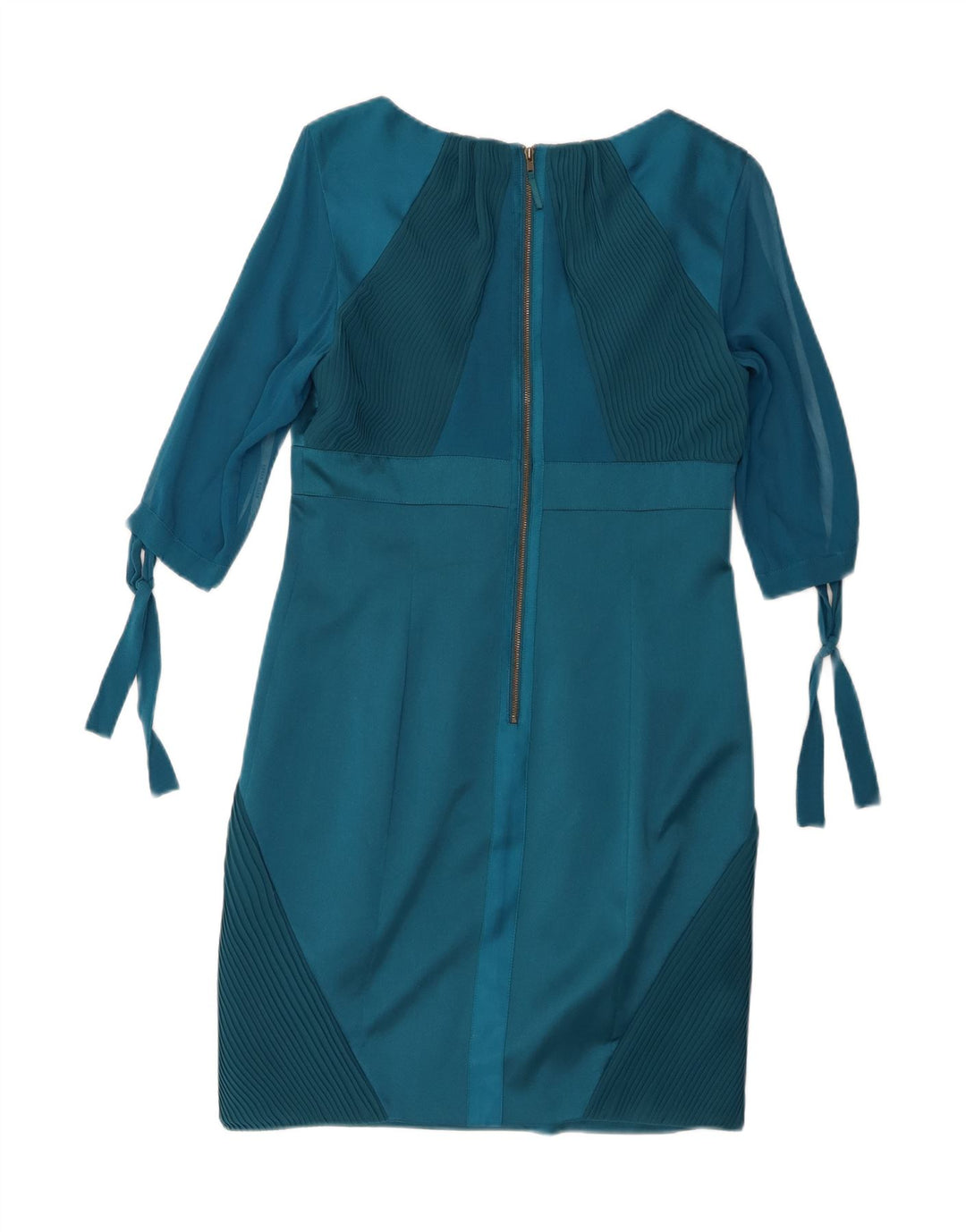Abito a trapezio con maniche a 3/4 da donna Karen Millen UK 12 Seta blu medio