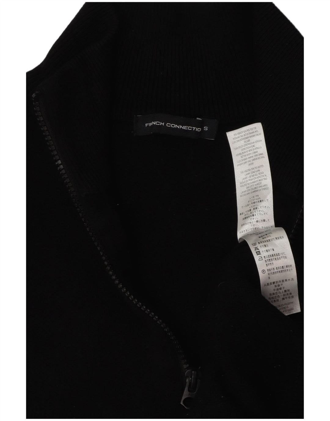 French Connection Maglione da uomo con zip e collo piccolo color block nero
