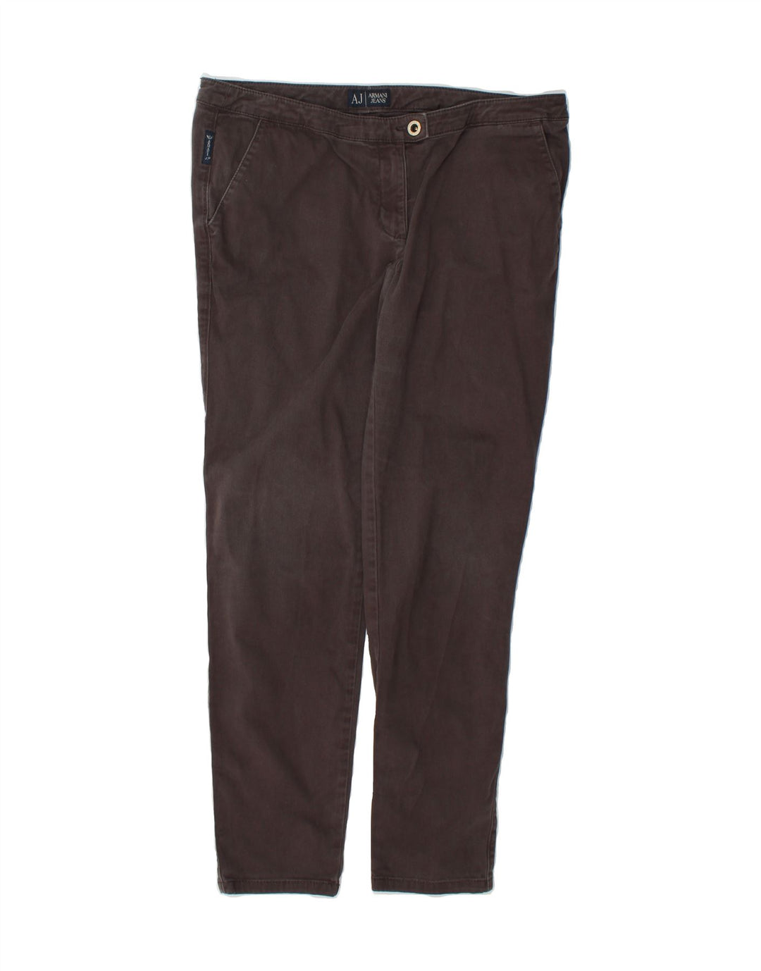 ARMANI Womens Slim Chino Trousers W44 L28 Grey Cotton Vintage Armani and Second-Hand Armani from Messina Hembry 