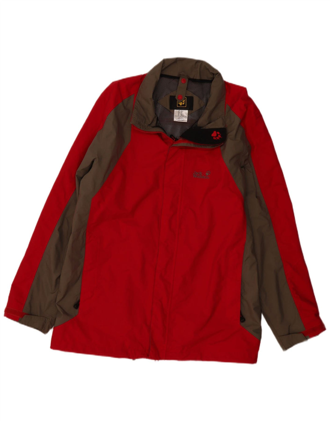 JACK WOLFSKIN Mens Rain Jacket UK 44/46 XL Red Colourblock Polyamide
