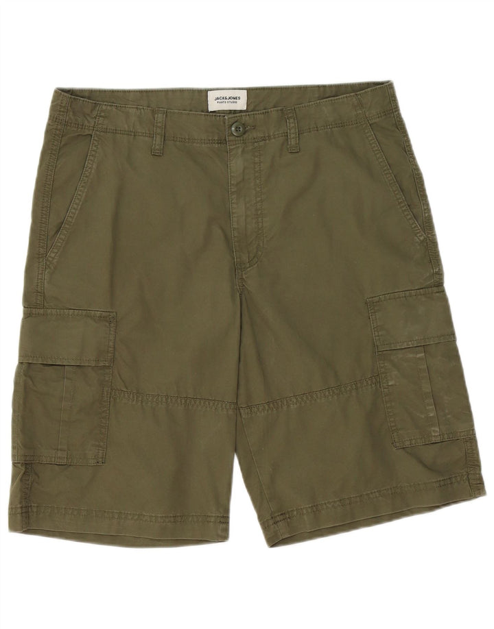 Pantaloncini cargo da uomo Jack & Jones medi W32 cotone kaki