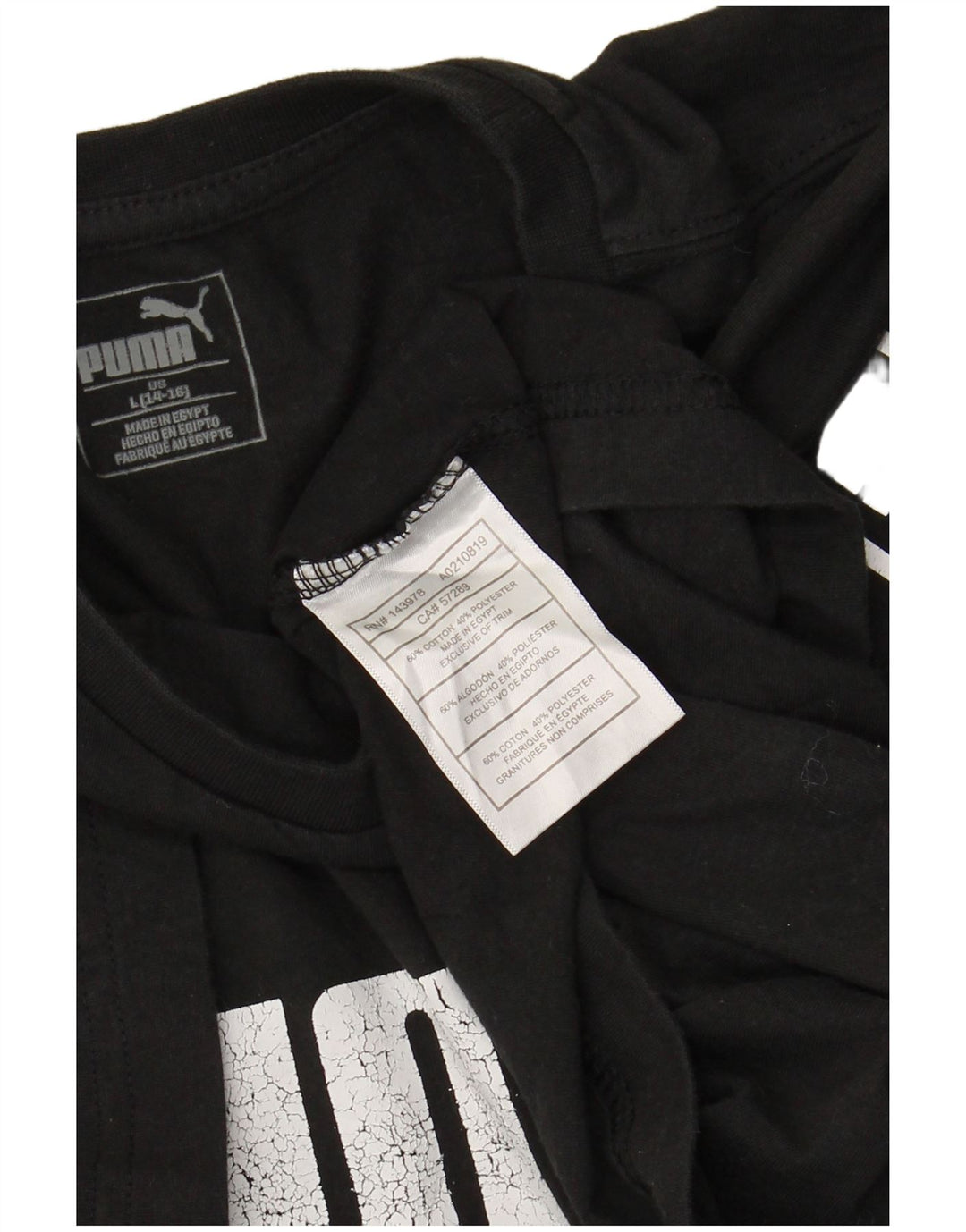 T-shirt grafica PUMA da bambino 13-14 anni, grande, in cotone nero