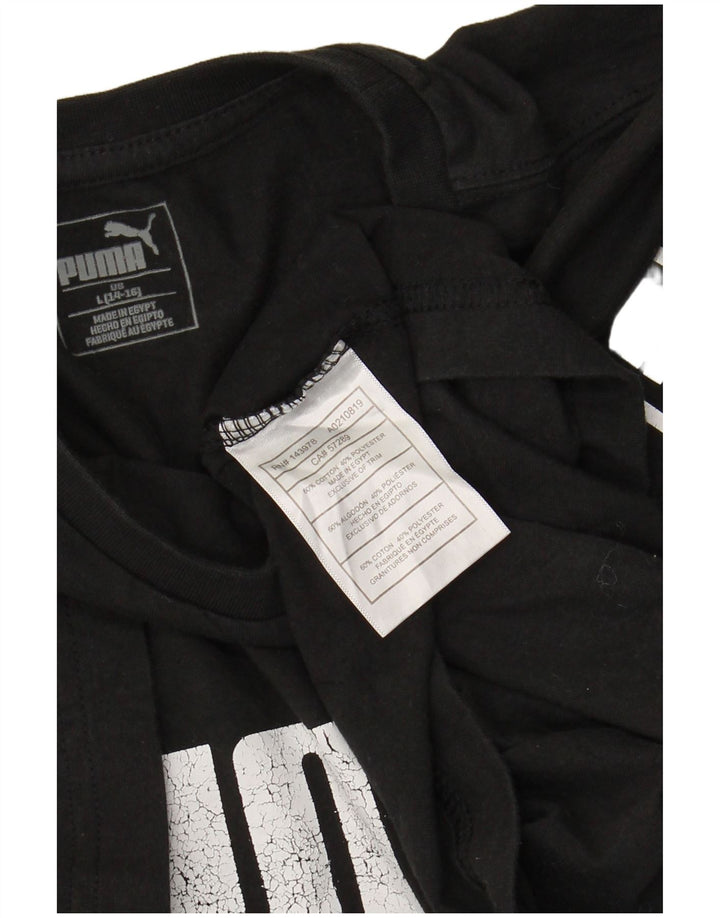 T-shirt grafica PUMA da bambino 13-14 anni, grande, in cotone nero