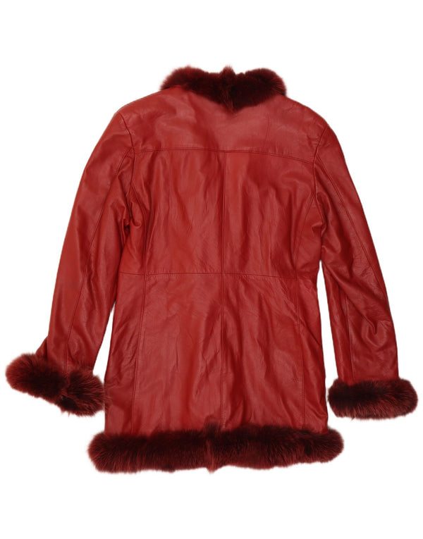 Giacca Donna in Pelle Lavorazione Artigiana IT 48 XL Pelle Rossa