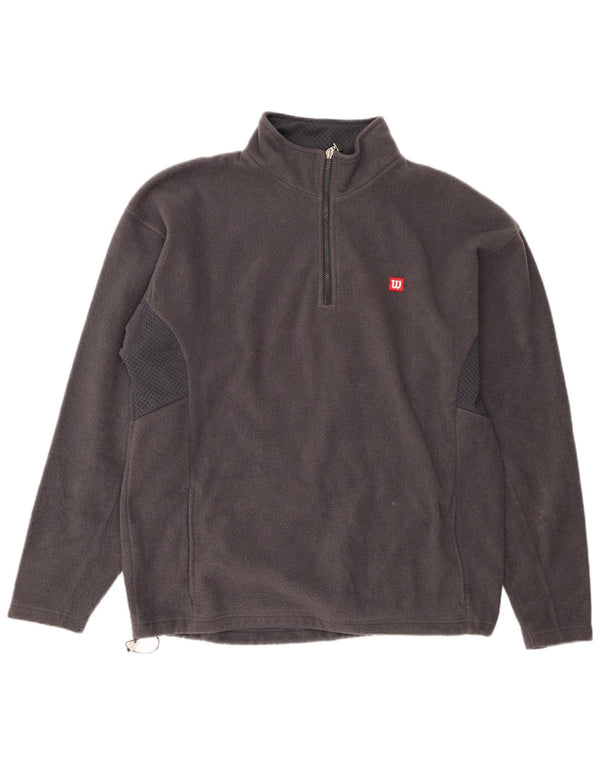 Maglione in pile Wilson da uomo con zip e collo XL in poliestere grigio