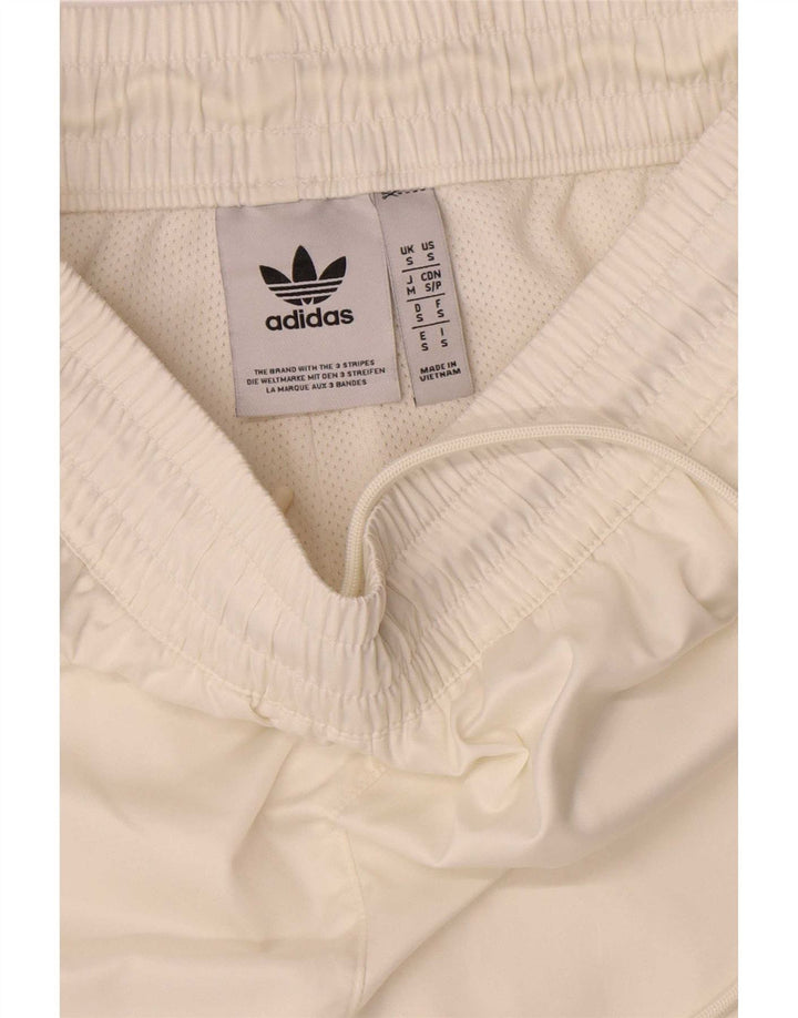 Pantaloncini sportivi Adidas da uomo piccoli in poliestere bianco