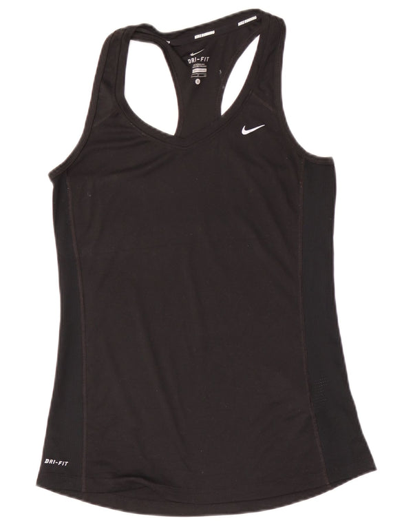 Canotta Nike Dri Fit da donna UK 8 Small Nero Poliestere