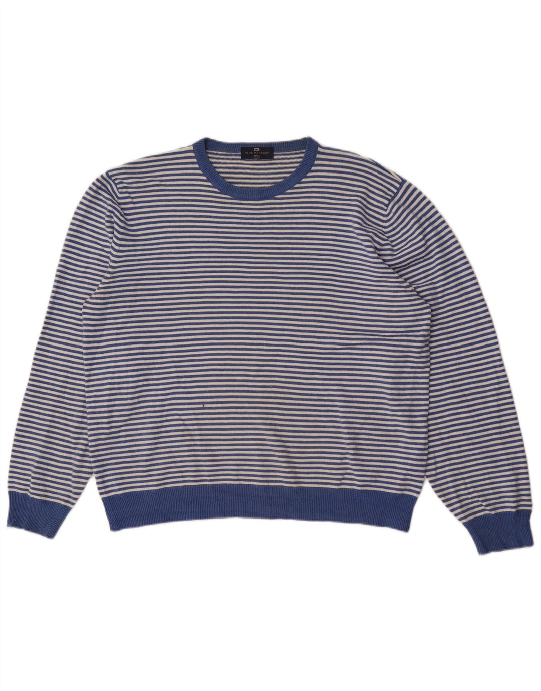 Maglione maglione girocollo da uomo Marks & Spencer blu Harbour XL a righe blu