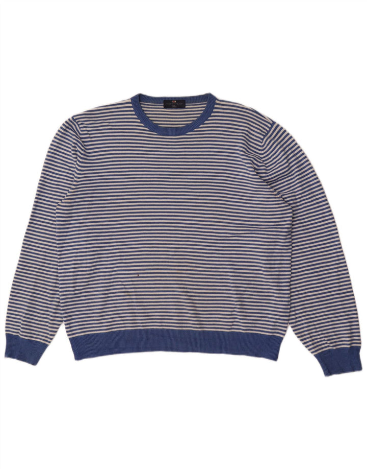 Maglione maglione girocollo da uomo Marks & Spencer blu Harbour XL a righe blu