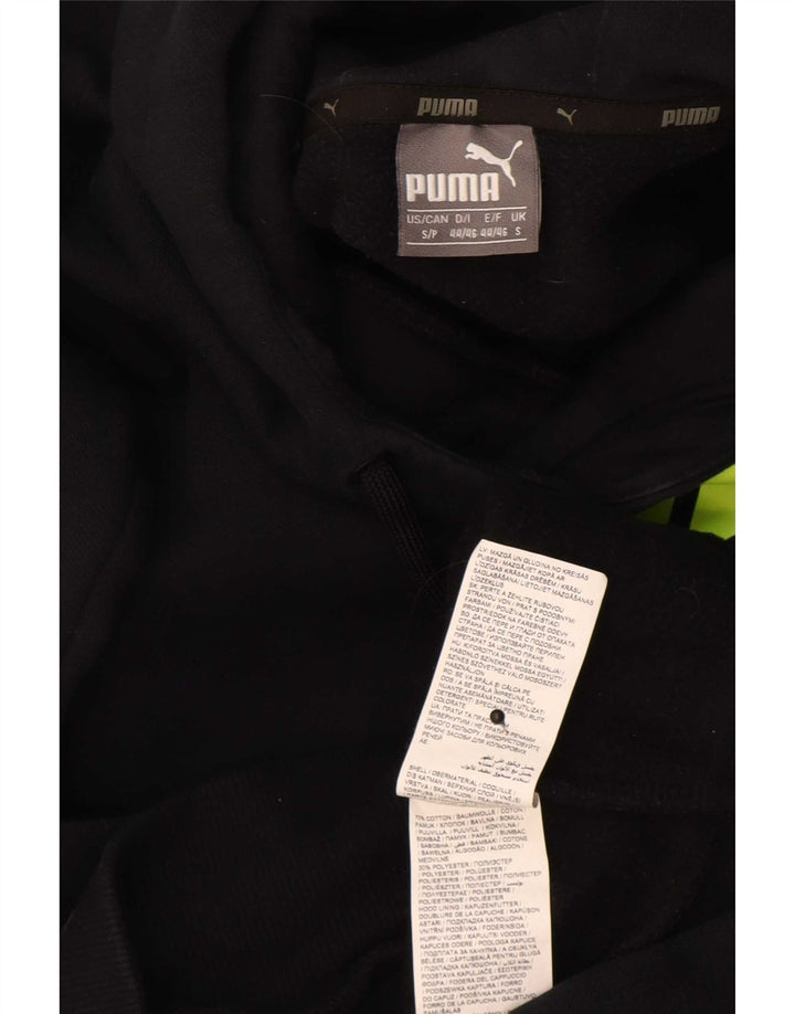 Felpa con cappuccio grafica da uomo Puma piccola in cotone nero
