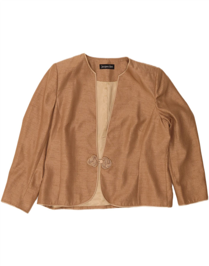 Giacca blazer a 1 bottone da donna Jacques Vert UK 22 3XL Poliestere beige