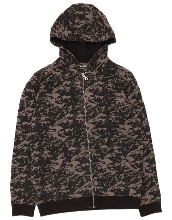 Felpa con cappuccio e zip da ragazzo con motivo astratto Lyle & Scott 15-16 anni nera