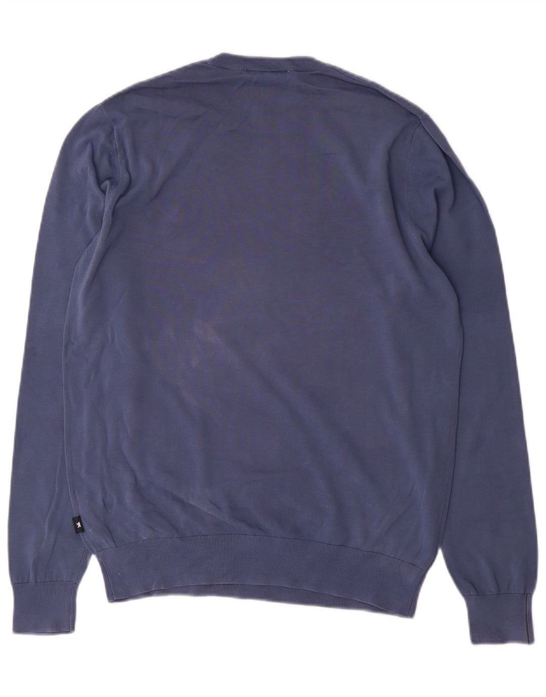 Maglione maglione girocollo da uomo Jaggy in cotone blu medio