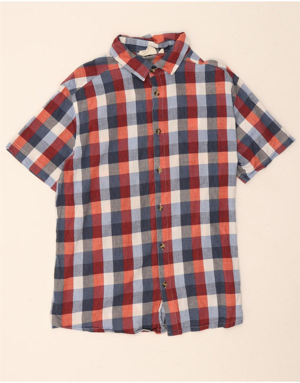 Mountain Warehouse Camicia da uomo a maniche corte grande in cotone a quadri multicolore