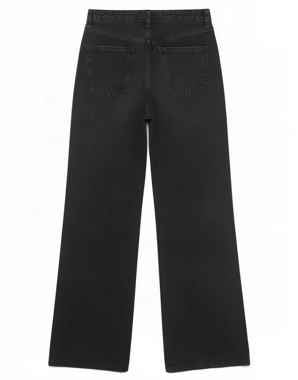 Jeans a gamba larga da donna Zara EU 38 Small W28 L33 Cotone nero