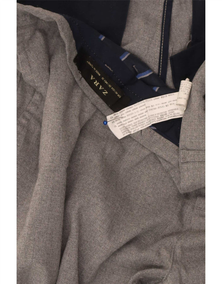 Pantaloni chino slim da uomo Zara EU 48 XL W38 L28 poliestere grigio