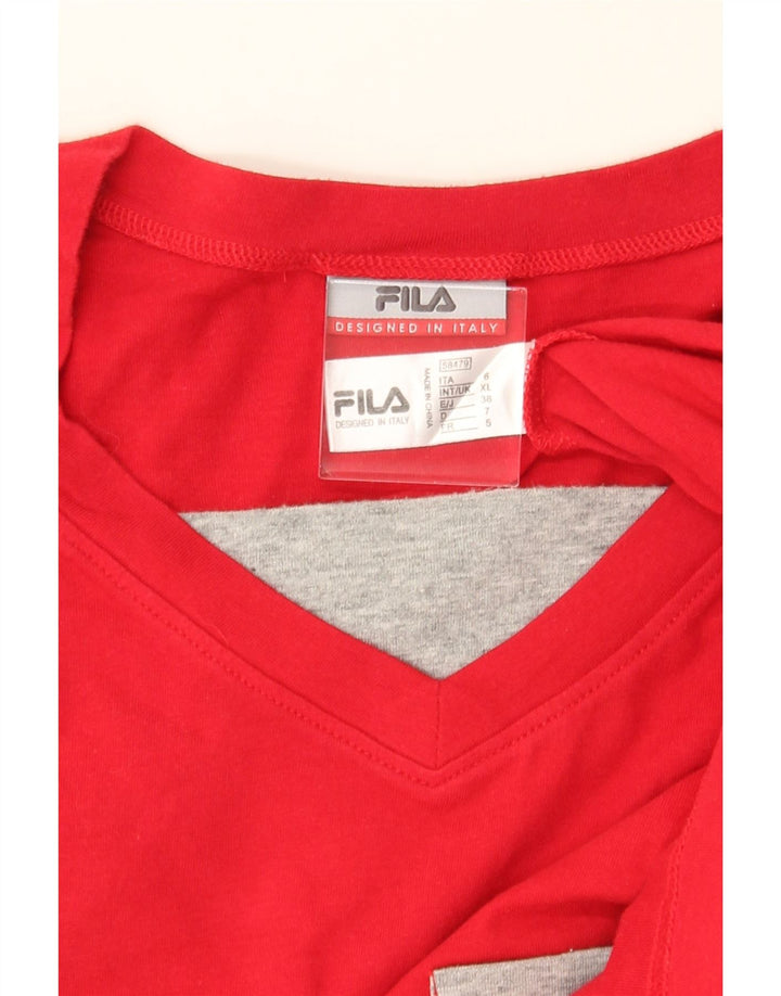 FILA Mens T-Shirt Top XL Red Cotton Vintage Fila and Second-Hand Fila from Messina Hembry 