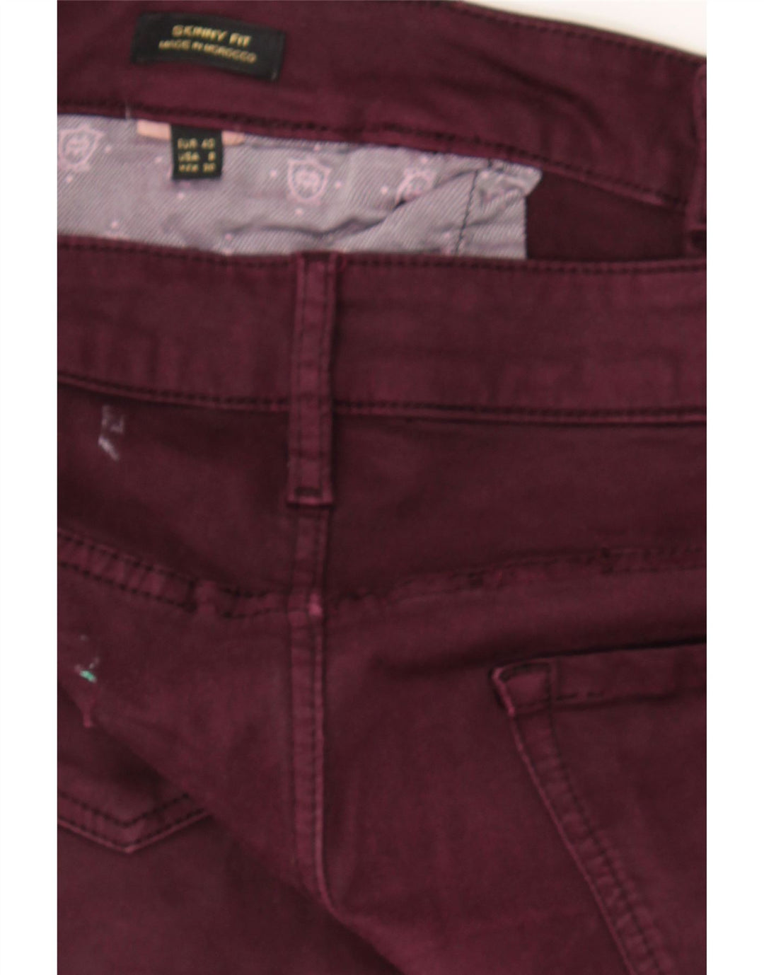 MASSIMO DUTTI Womens Skinny Jeans EU 40 Medium W30 L30 Burgundy Vintage Massimo Dutti and Second-Hand Massimo Dutti from Messina Hembry 