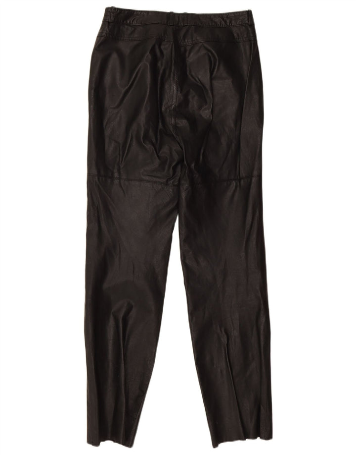 Pantaloni slim in pelle da donna Golden Leaf W26 L28 neri