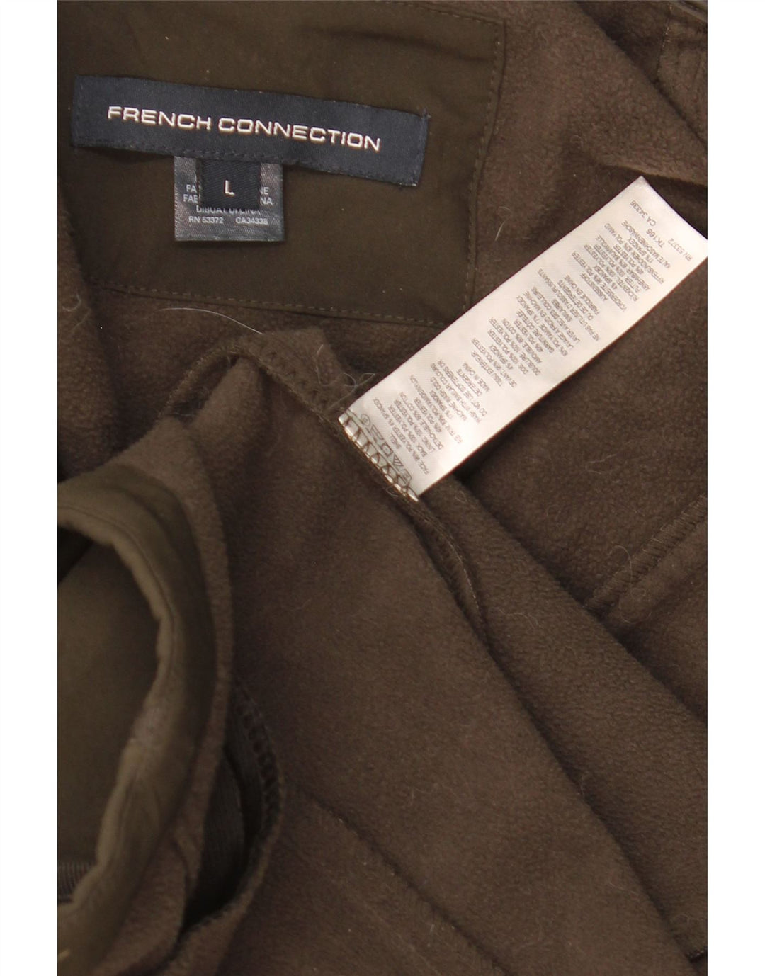 Giacca parka con cappuccio da donna French Connection UK 16 grande poliestere kaki