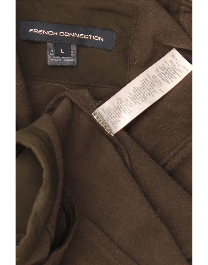 Giacca parka con cappuccio da donna French Connection UK 16 grande poliestere kaki